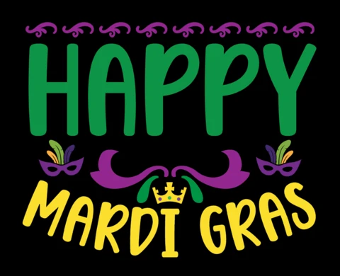 Joyeux mardi gras : modèle de design festif avec des graphiques colorés