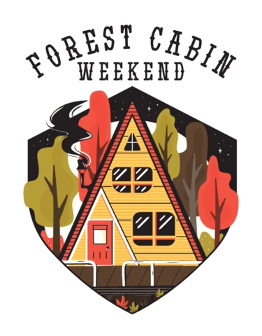 Modèle de badge pour le week-end en forêt