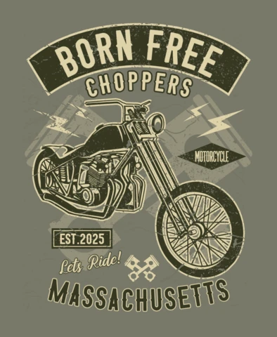 Modelo de design de camiseta vintage de motocicleta Choppers