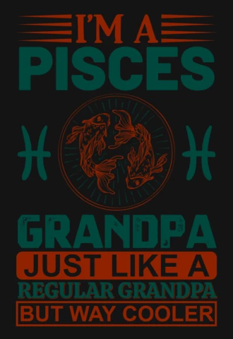 Modello di maglietta del segno zodiacale I'm a pisces grandma