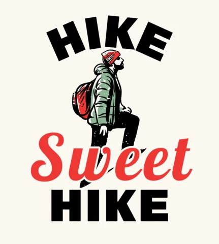 Hike Sweet with Hiker Man T-shirt Design Template