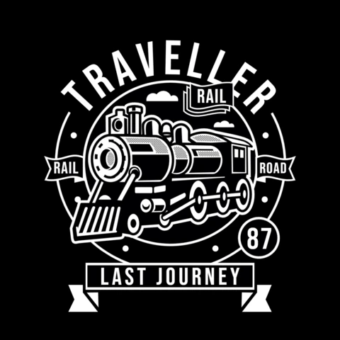 Traveller rail road plantilla de diseño de camiseta