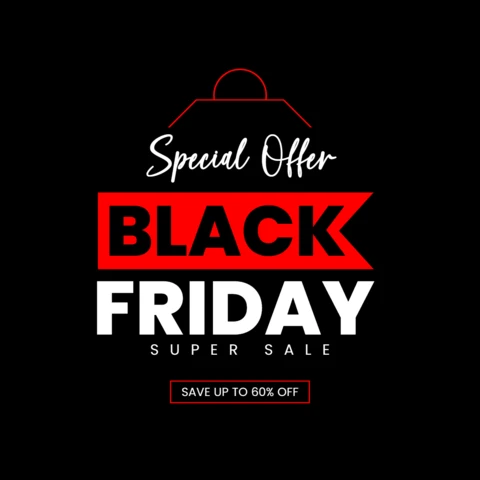 Minimalist Black Friday Sale Template with Bold Typography for Promotional Flyers