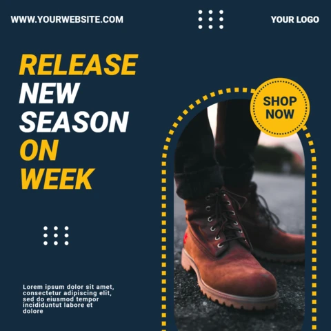 Nieuwe seizoen streetwear sneakers sale instagram post ontwerp sjabloon