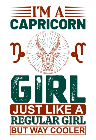 Capricornio chica vintage tipografía plantilla de diseño para ropa personalizada