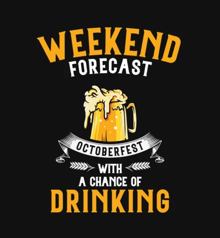 Octoberfest Beer Weekend Forecast T-Shirt Design Template