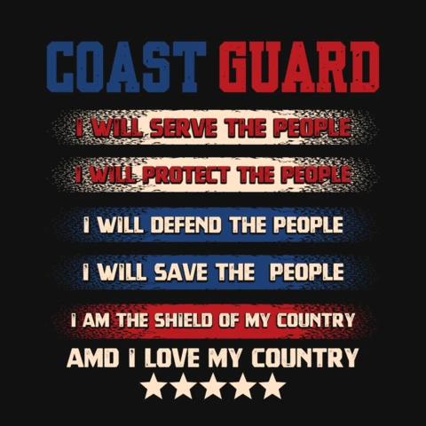 USA Coast Guard T-Shirt Design Template