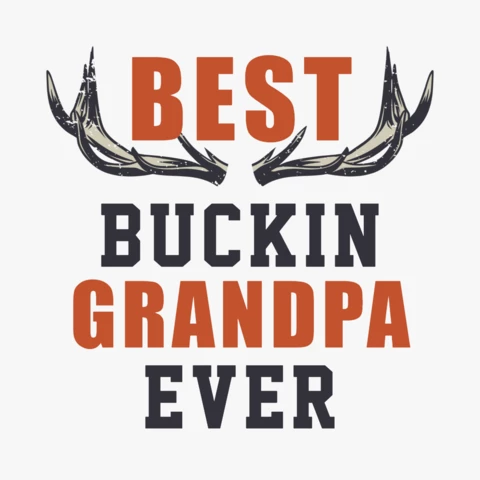 Best Buckin Grandpa Ever with Deer Horns T-shirt Design Template