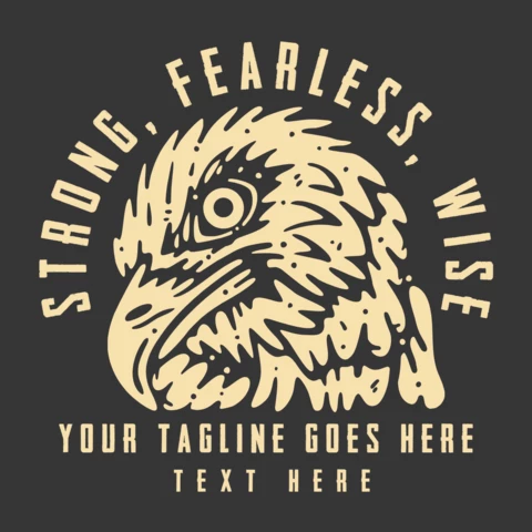 Eagle Head Vintage T-shirt Design Template