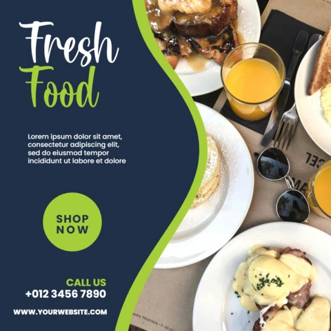 Green Wavy Advertisement Instagram Post Design Template