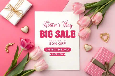 Mother's Day Big Sale Template - Elegant Floral Design for Promotions