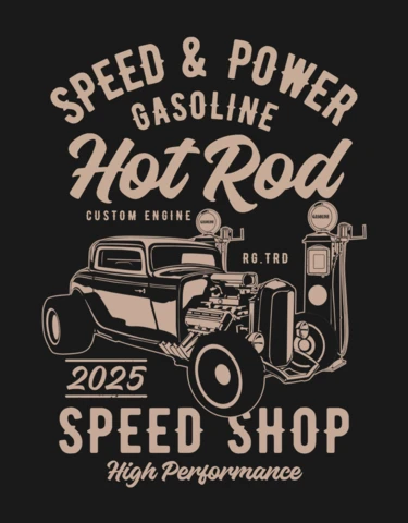 Speed And Power Hotrod T-shirt Design Template