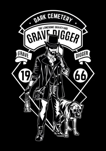 Grave Digger T-shirt Design Template