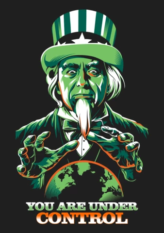 Under Control Uncle Sam Parody T-Shirt Design Template