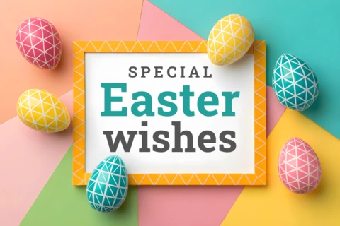 Colorful Easter Wishes Design Template for Festive Greetings