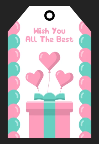 Feliz fiesta de cumpleaños regalo y corazones etiqueta plantilla de diseño
