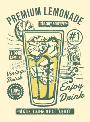Plantilla de diseño de camiseta vintage Lemonade