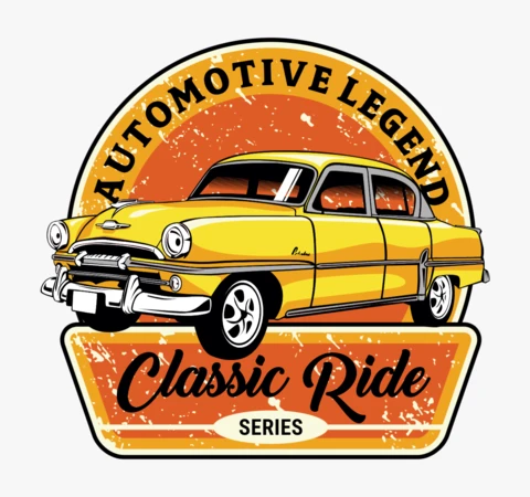 Classic Ride Series Car Vintage T-shirt Design Template