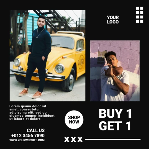 Compre 1 e leve 1 oferta de venda modelo de design de postagem comercial do Instagram