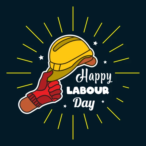 Modelo de design de postagem em mídia social do feliz dia do trabalho de 1º de maio