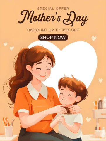 Mother's Day Discount Template - Charming Illustrated Design for Promotions