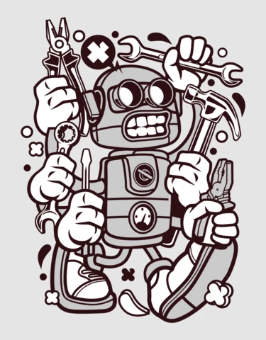 Tools Robot Cartoon Character Design Template