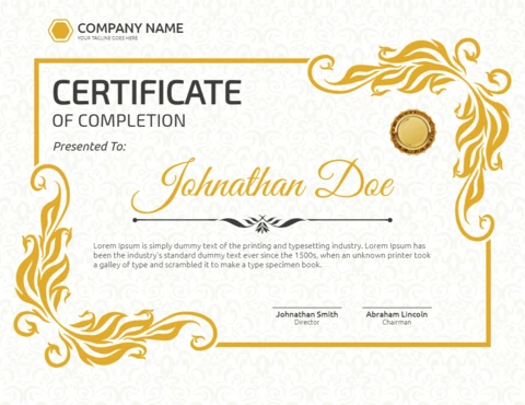 Elegant Certificate Of Recognition Vintage Frame Post Design Template