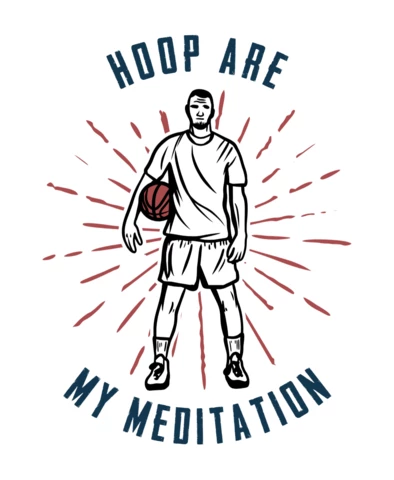 Man Holding Basketball Vintage T-Shirt Design Template