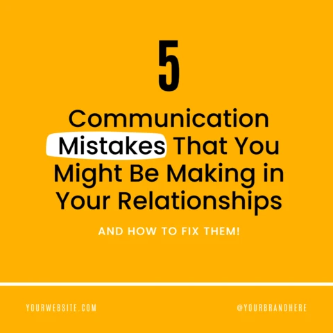 Communication Mistakes Blog Promotion Instagram Post Design Template