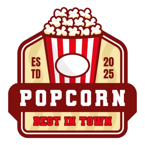 Modèle de logo pour un magasin de pop-corn