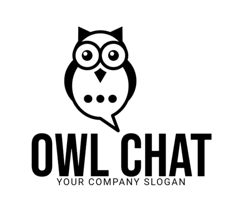 Modèle de logo pour le chat hibou