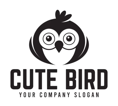 Niedliche Vogel-Logo-Design-Vorlage