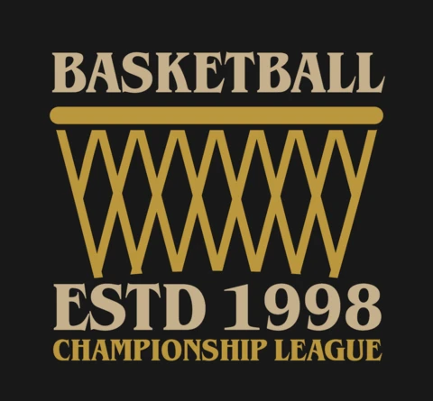 Sports Hoop and Net Basketball Championship League for Apparel Template