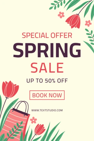 Modèle de conception pour les ventes de printemps avec des éléments floraux pour les offres spéciales