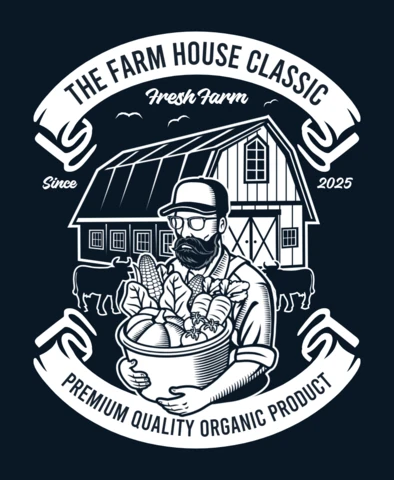 The Farm House Classic T-Shirt Design Template