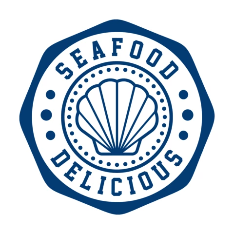 Modelo de design de logotipo de frutos do mar deliciosos