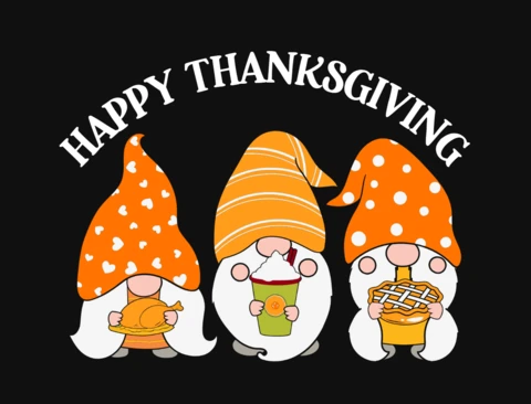 Three Gnomes Happy Thanksgiving T-Shirt Template