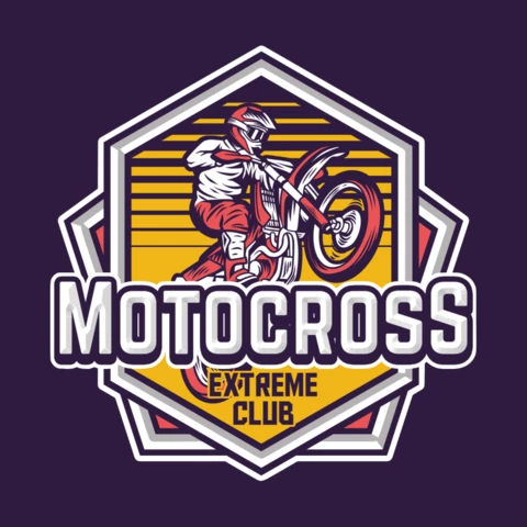 Modello di logo di motocross estremo colorato