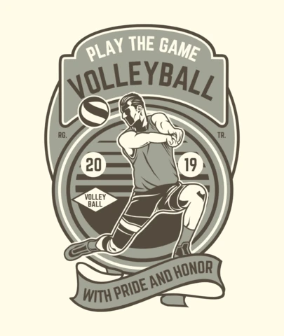 Play The Game Volley Ball T-Shirt Design Template