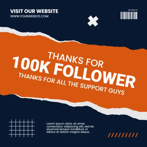 100k follower social media post design vorlage