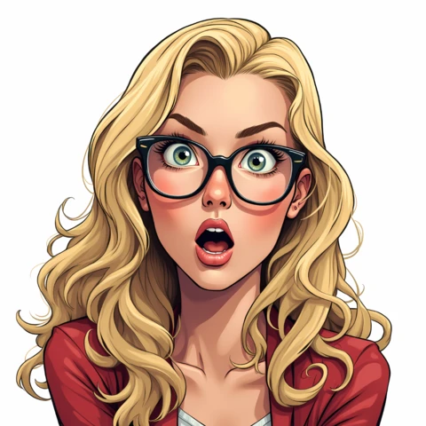 Diseño editable de plantilla estilo cómic con mujer sorprendida