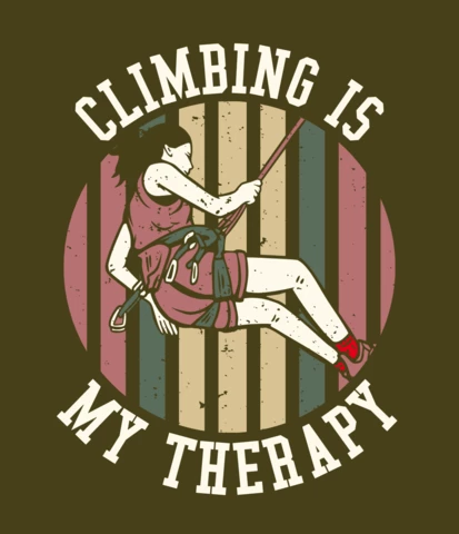 Climber Rock Climbing Vintage T-shirt Design Template