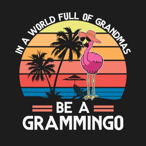 Flamingo in a Beach T-shirt Design Template