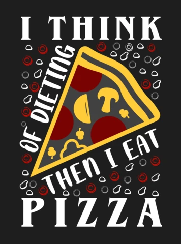 Modello di maglietta con citazione divertente I eat pizza