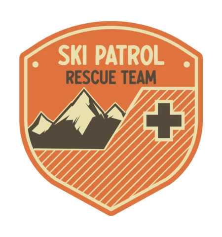 Ski Patrol Mountains Badge Template Design