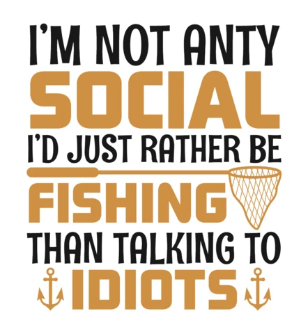 Fishing Humor Typography Design Template for Social Media