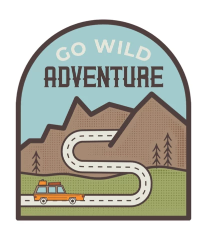 Go Wild Road Trip Adventure Badge Template Design