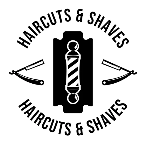 Modelo de design de logotipo de barbearia para cortes de cabelo e barba