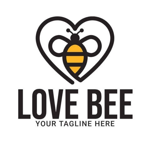 Love Bee Logo Design Template