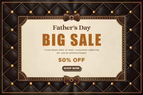 Elegant Leather-Style Father's Day Sale Design Template for Gentlemen